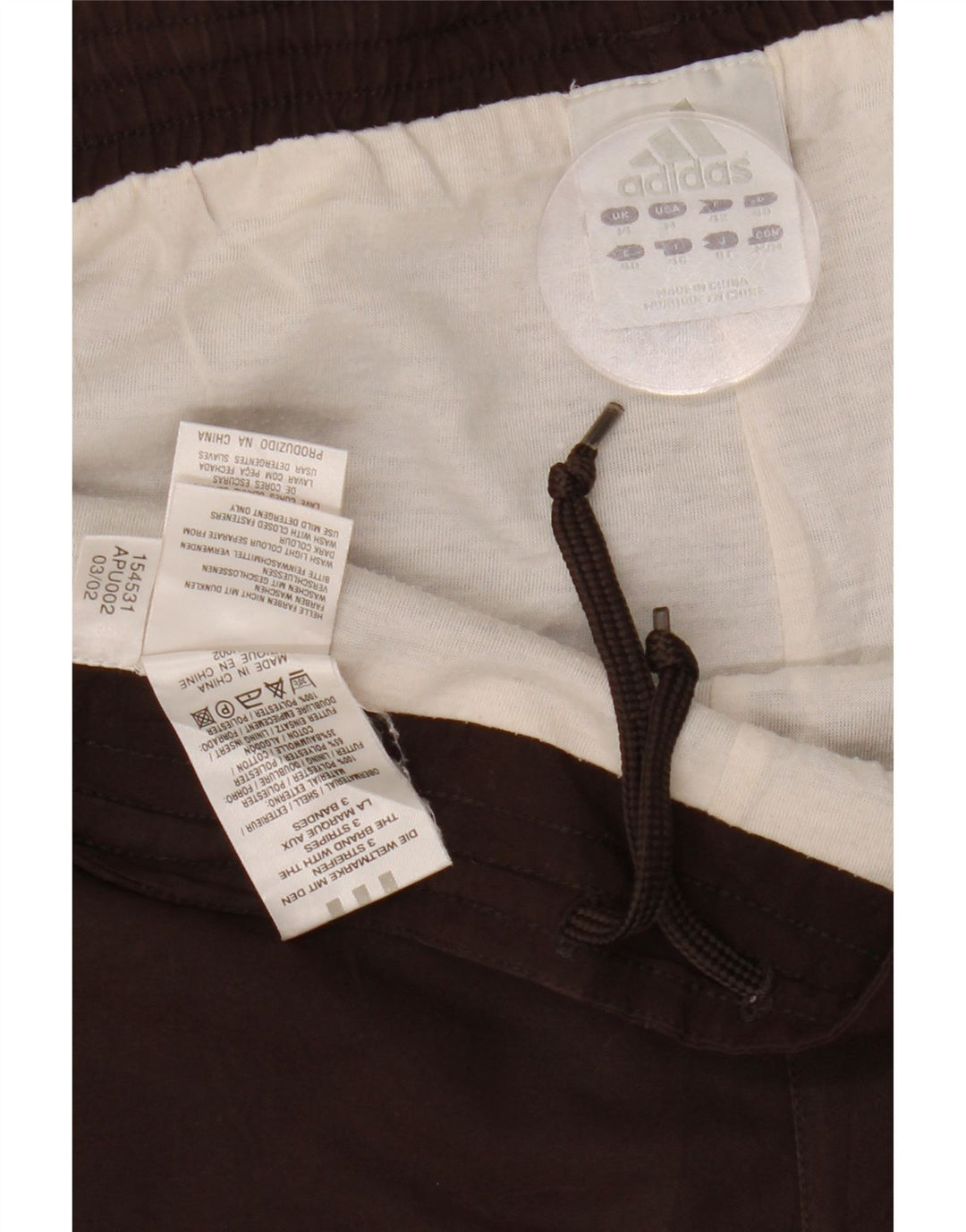 Calças de treino femininas ADIDAS UK 14 poliéster marrom médio