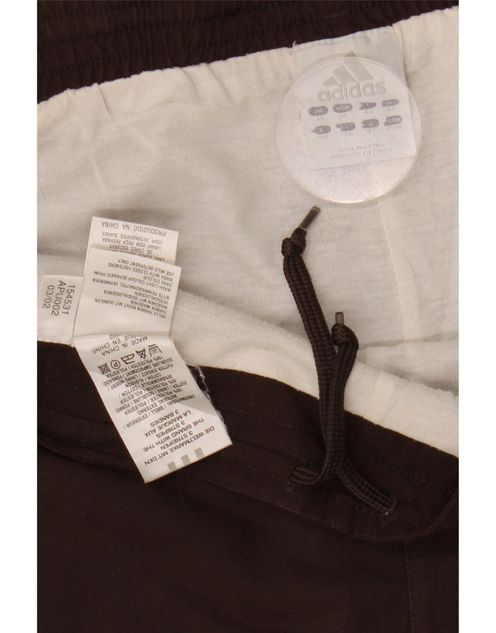 Calças de treino femininas ADIDAS UK 14 poliéster marrom médio
