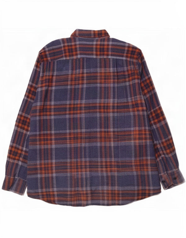 Daniel Hechter Camisa masculina de flanela de ajuste regular XL azul marinho algodão xadrez