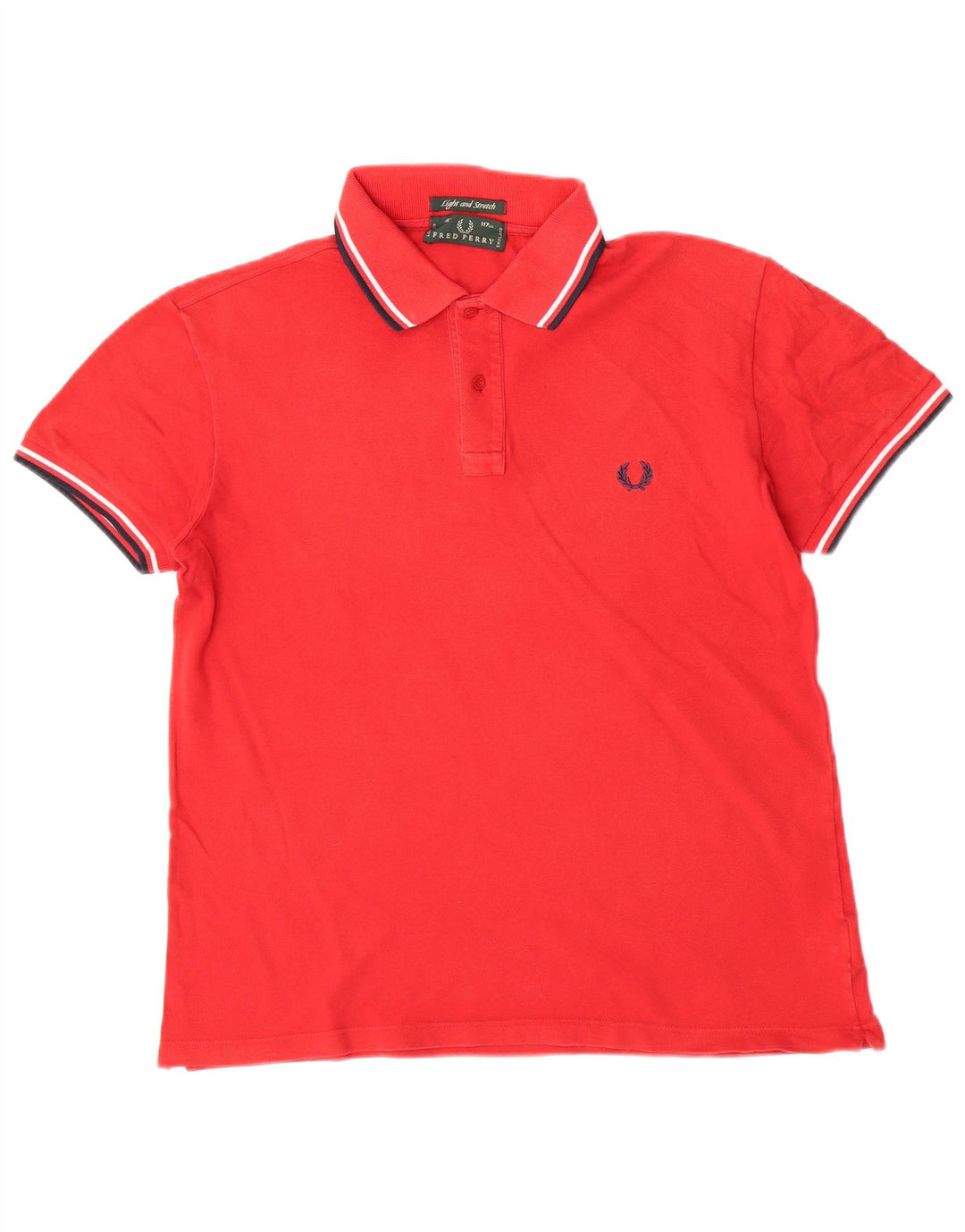 Camisa polo masculina leve e elástica Fred Perry de algodão vermelho médio