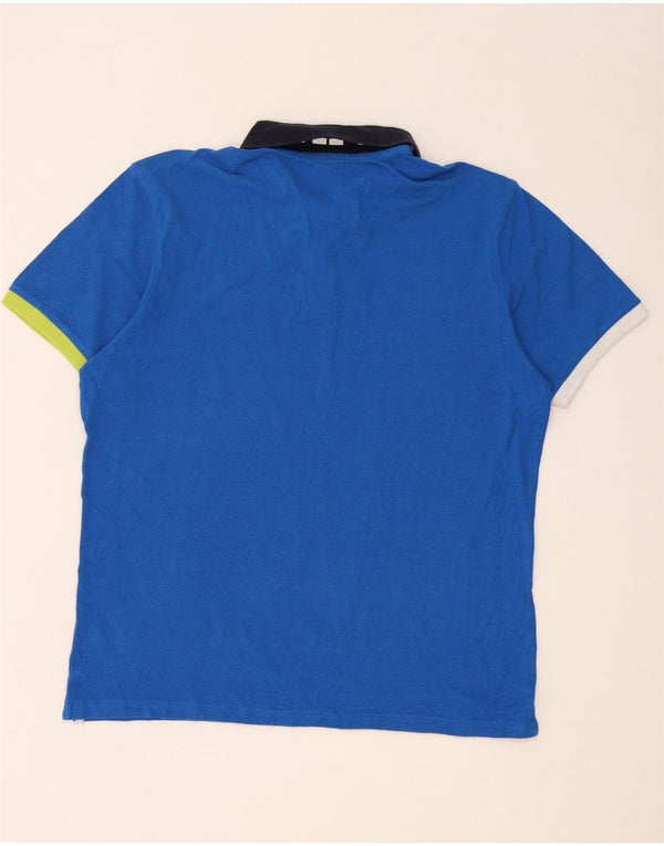 Camisa polo masculina North Sails pequena azul colorblock