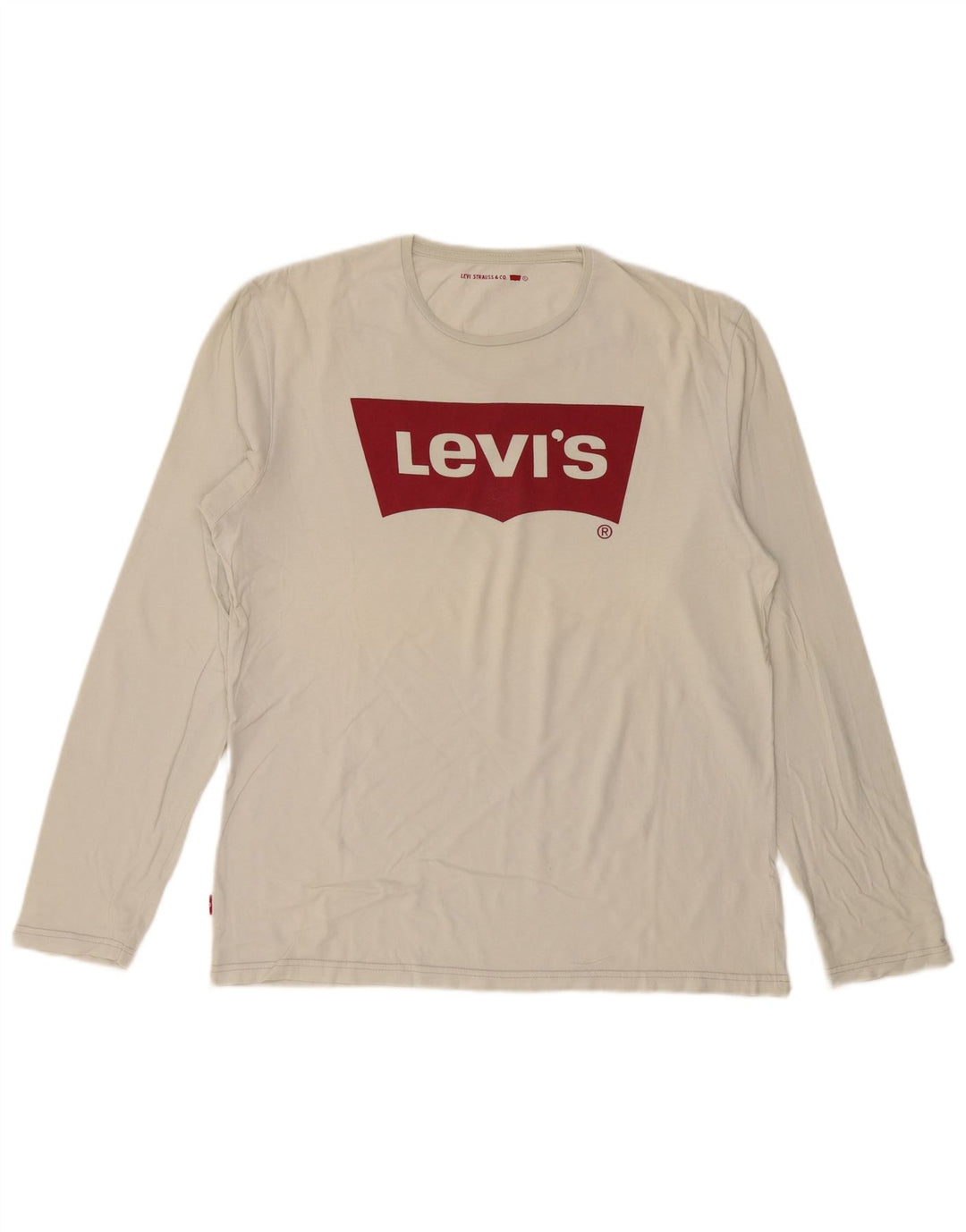 Top gráfico masculino LEVI'S manga comprida grande algodão branco