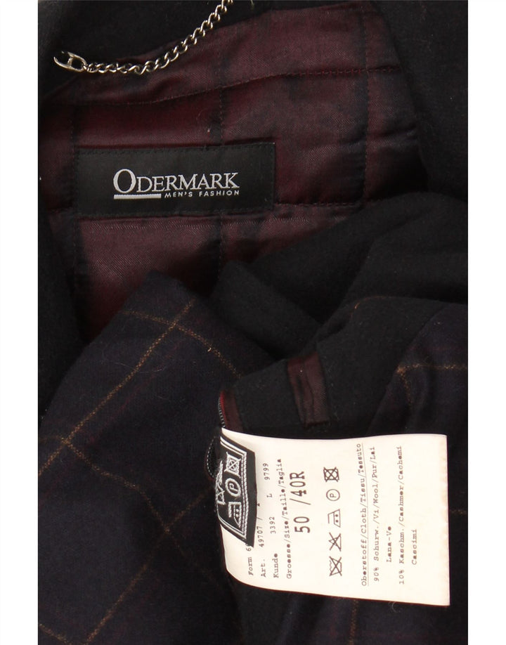 Sobretudo masculino ODERMARK EU 50 grande lã virgem azul marinho