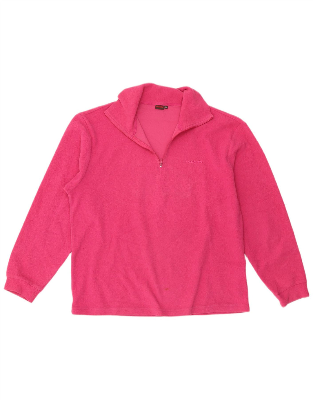 Suéter de lã feminino Invicta com zíper e gola UK 14 poliéster rosa médio