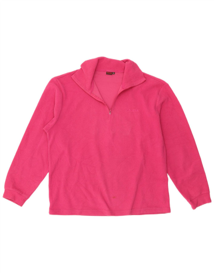 Suéter de lã feminino Invicta com zíper e gola UK 14 poliéster rosa médio