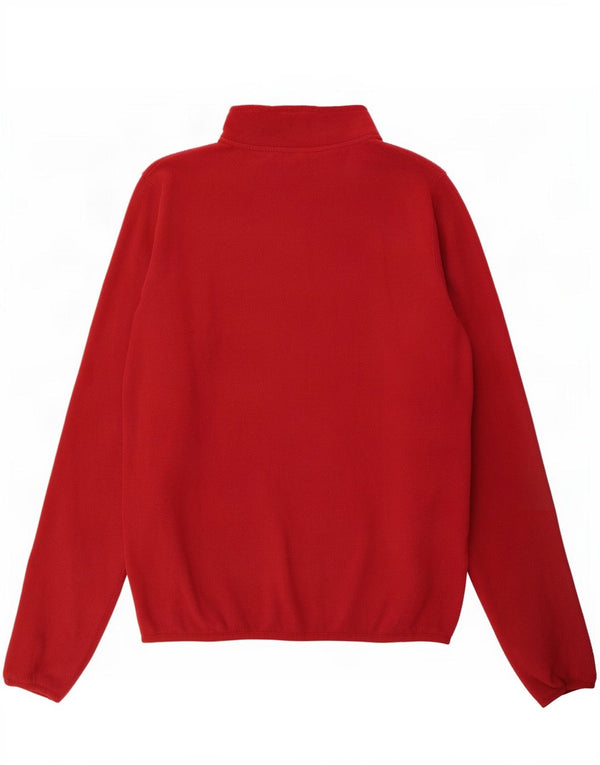 Suéter de lã feminino The North Face Polartec com zíper e gola UK 14 grande vermelho