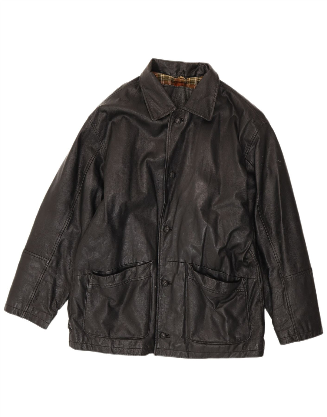 Jaqueta de couro masculina VINTAGE UK 40 grande couro preto