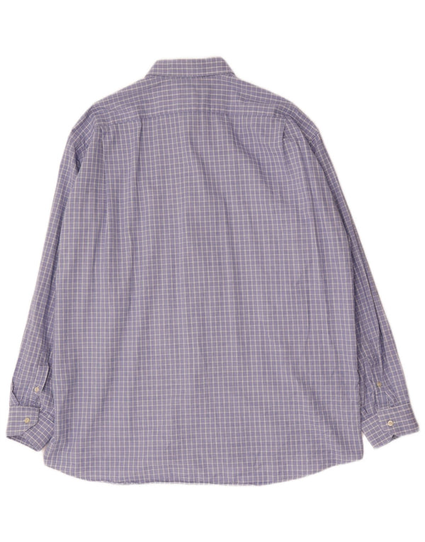 Camisa masculina Lacoste tamanho 44 XL azul xadrez