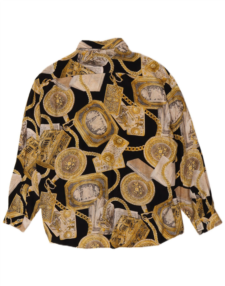 Camisa masculina Tipo'S com estampa abstrata média preta viscose