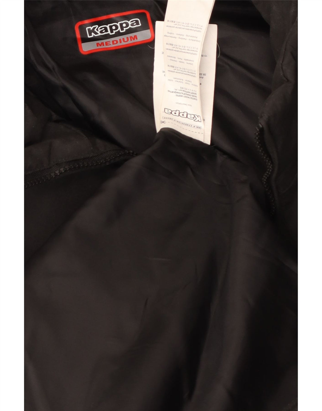 Casaco corta-vento masculino com capuz gráfico Kappa UK 38 poliéster preto médio