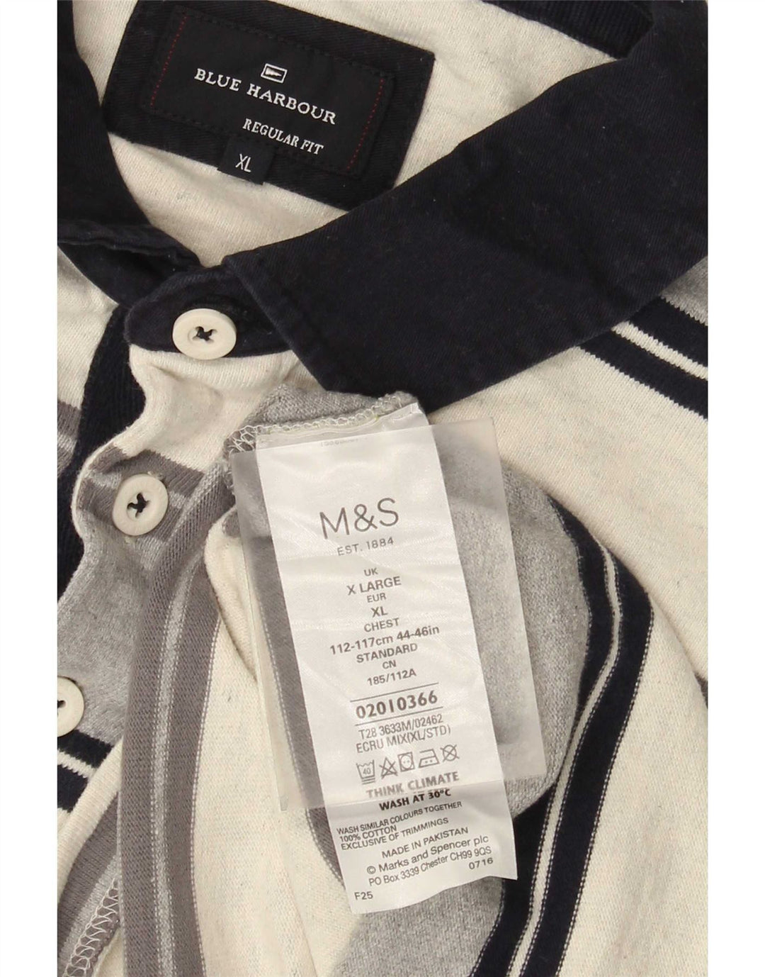 Camisa polo masculina de rugby de manga comprida da Marks & Spencer XL multicolorida