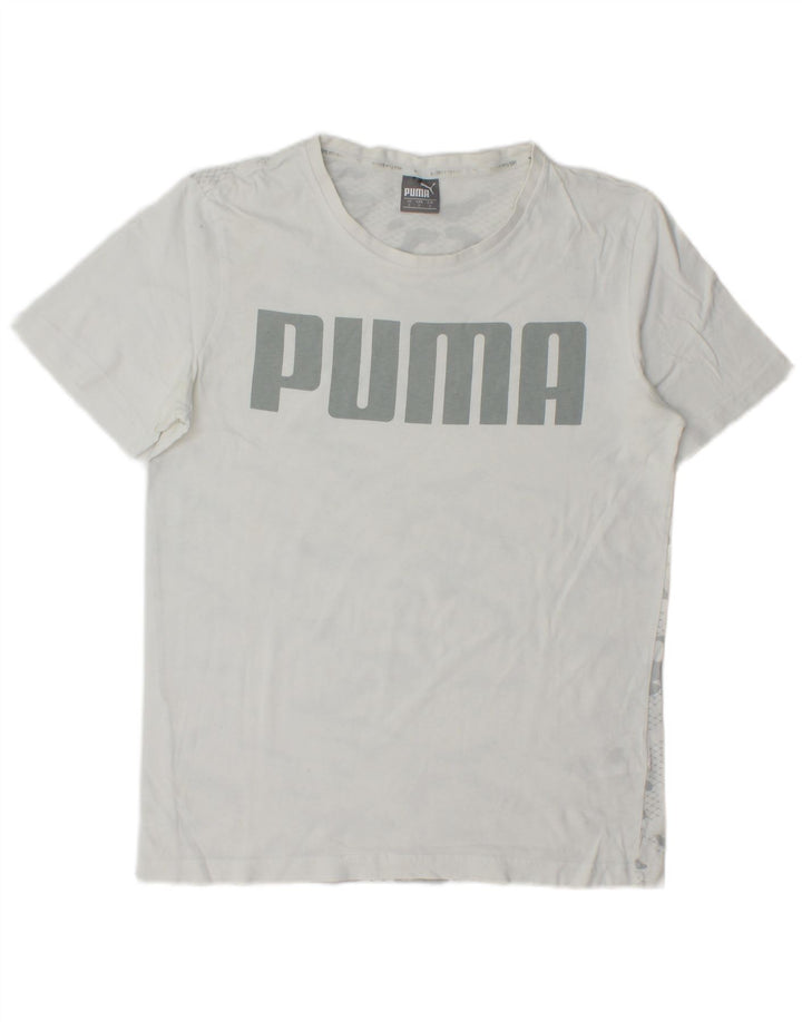 Puma Mens Graphic T-Shirt Top Pequeno Algodão Camuflado Branco