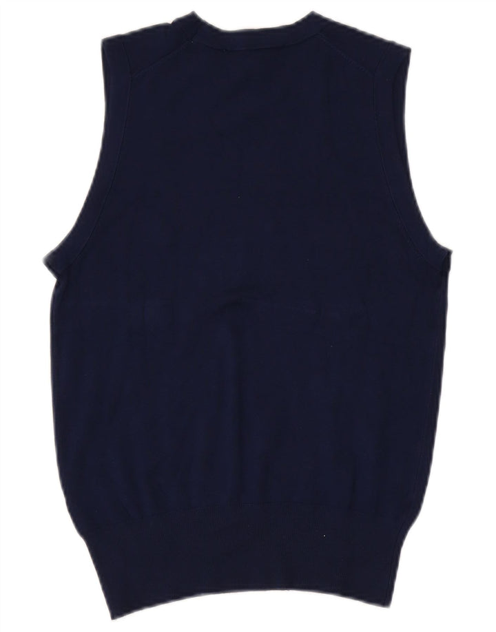 Zara Womens Vest Tank Top UK 10 Pequeno Azul Marinho