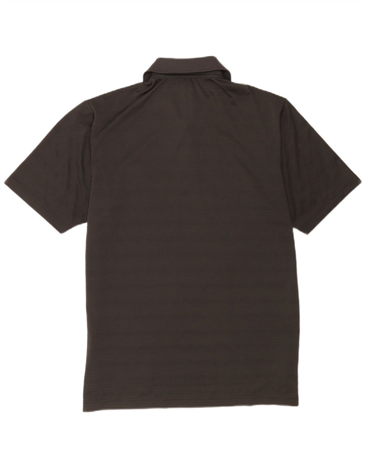 Camisa polo masculina Adidas grande poliéster listrado preto