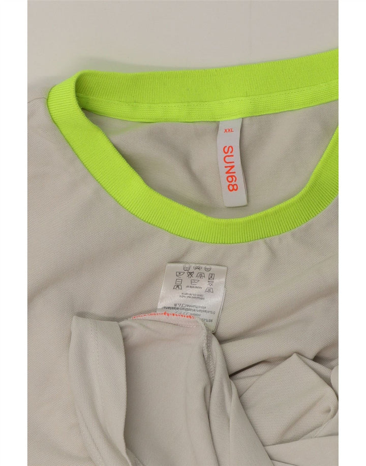 Sun68 camiseta gráfica masculina top 2XL algodão cinza