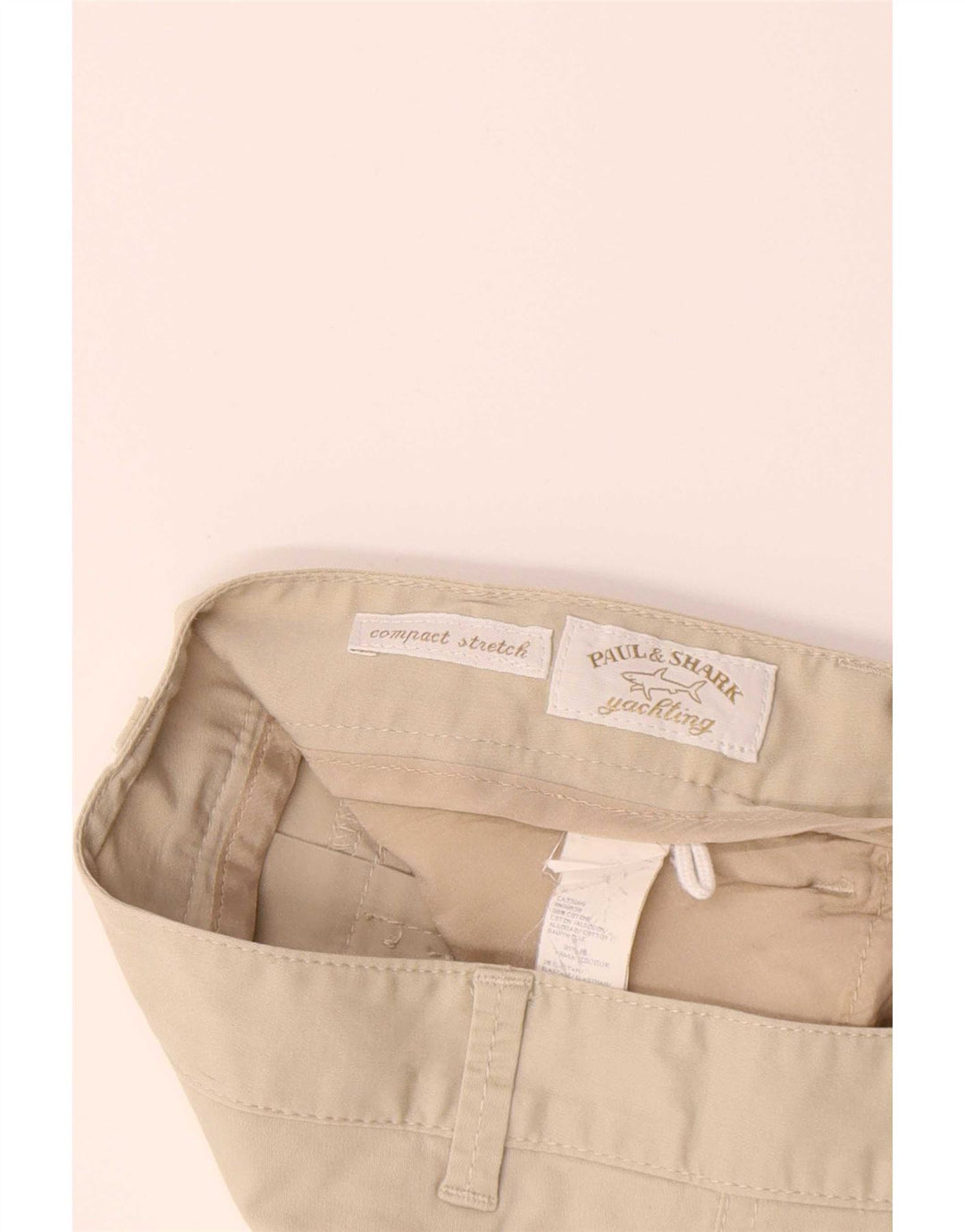 Calça casual feminina Paul & Shark com bootcut IT 44 médio W32 L29 bege