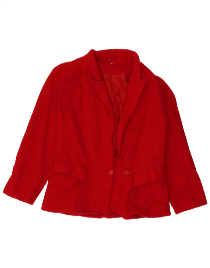 Jaqueta blazer feminina vintage com peito duplo IT 42 lã vermelha média
