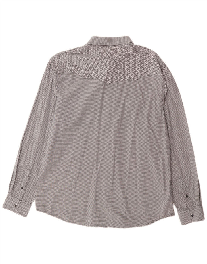 Camisa masculina de ajuste regular WRANGLER XL cinza algodão guingão