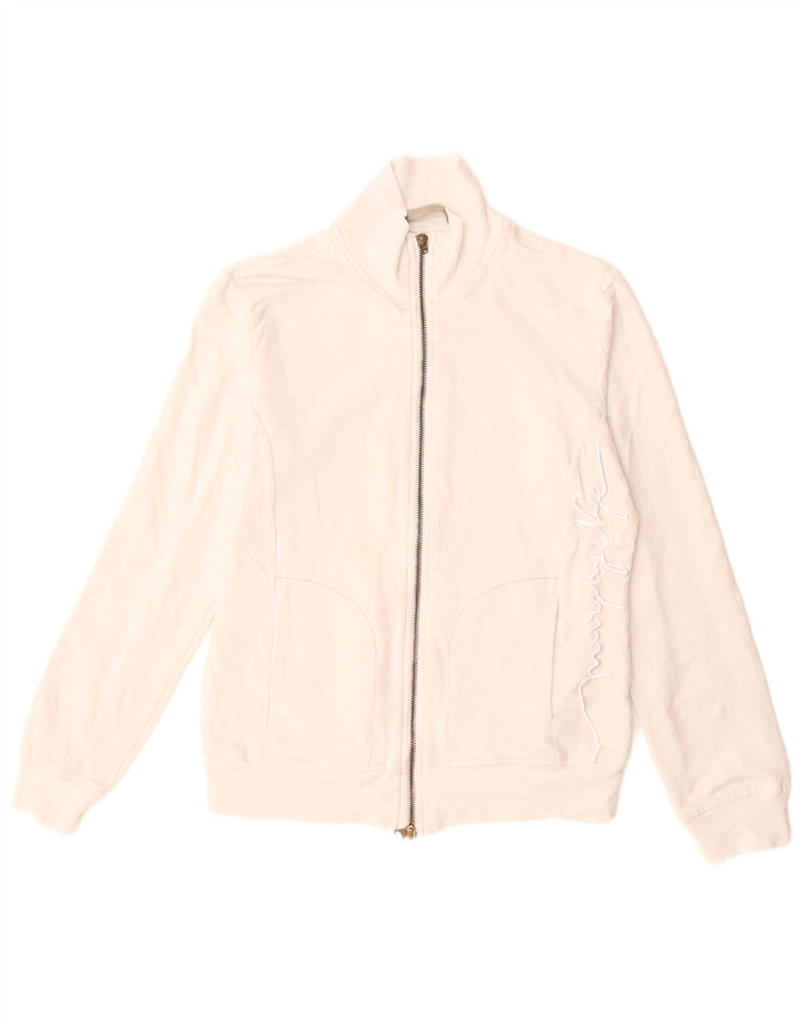 Jaqueta feminina MURPHY & NYE com estampa gráfica UK 10 pequena branca