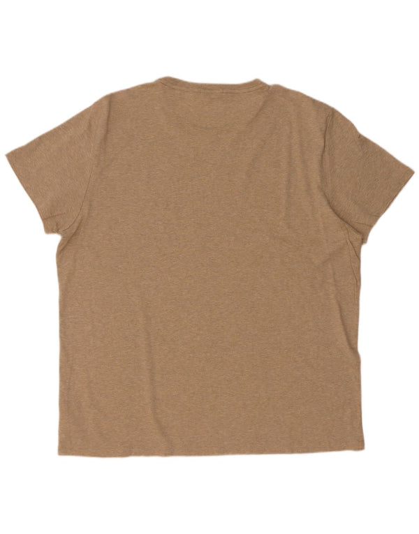 Polo Ralph Lauren Camiseta masculina personalizada Slim Fit Top 2XL algodão manchado bege