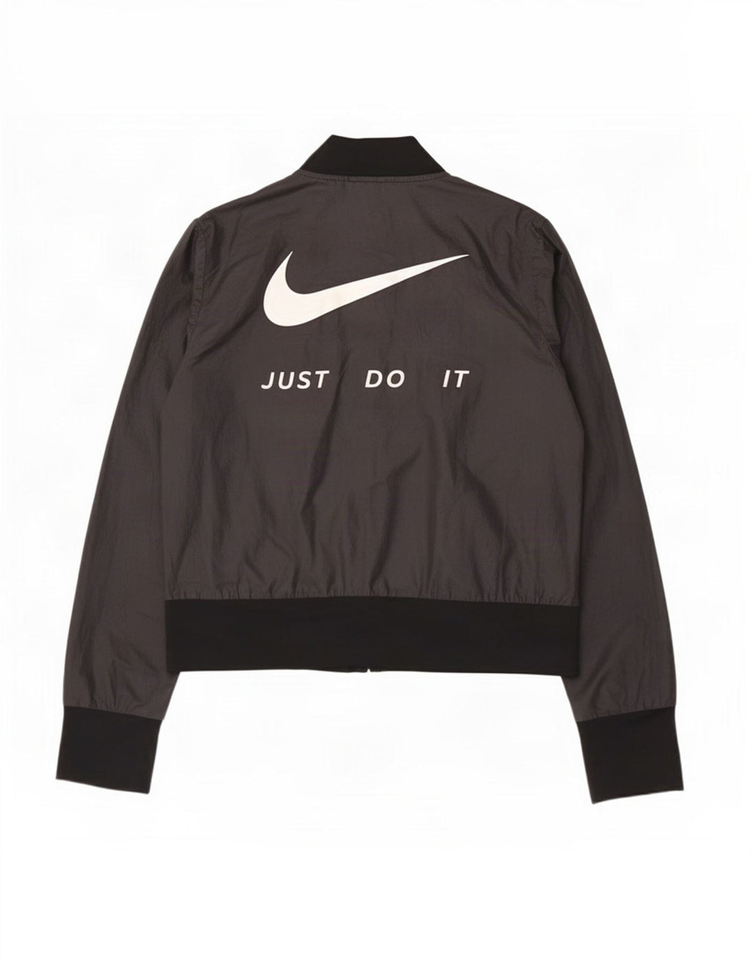Nike Womens Graphic Tracksuit Top Jacket UK 14 Médio Preto Poliéster