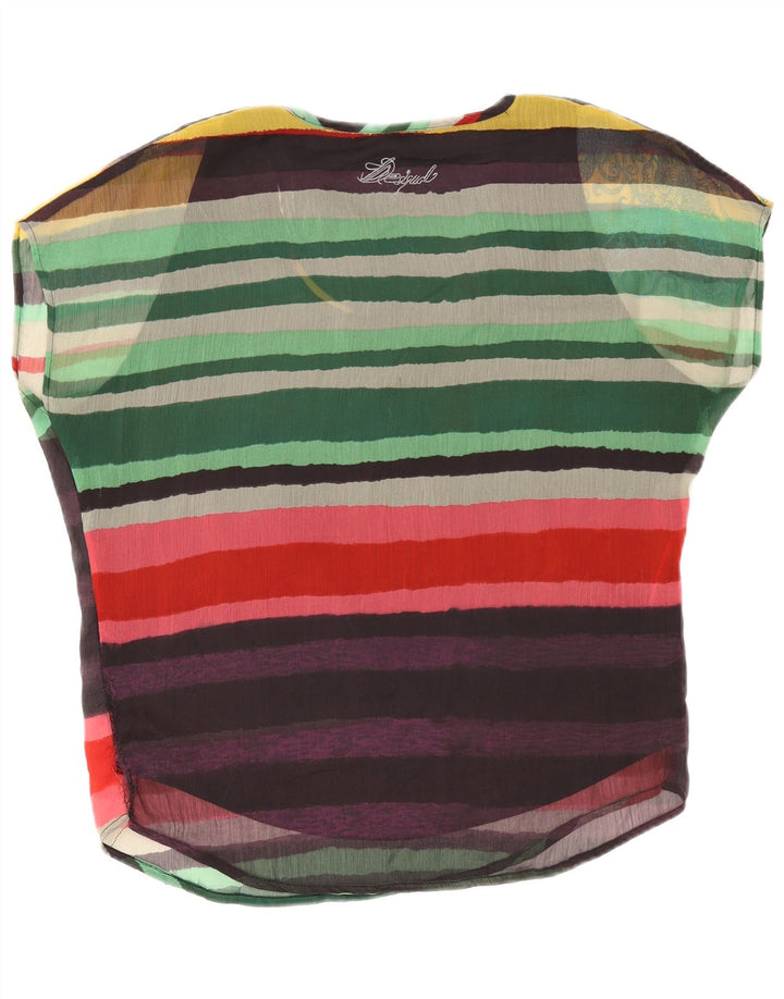 Blusa oversized feminina Desigual UK 16 listrada grande multicolorida