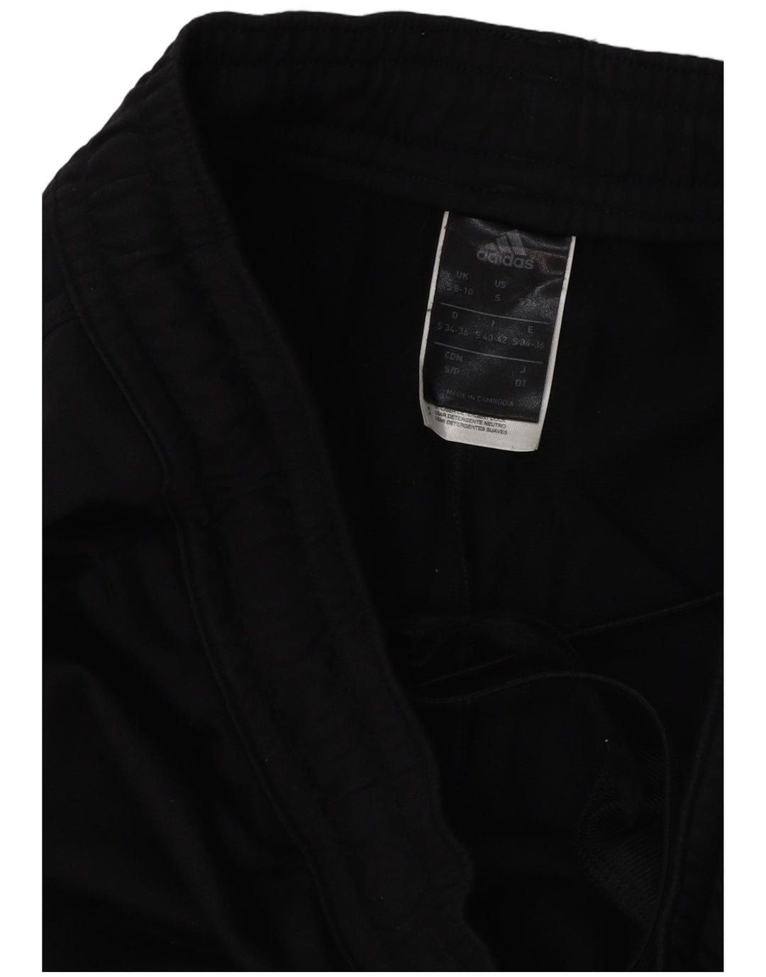 Calça de treino feminina Adidas UK 8/10 pequena poliéster preta