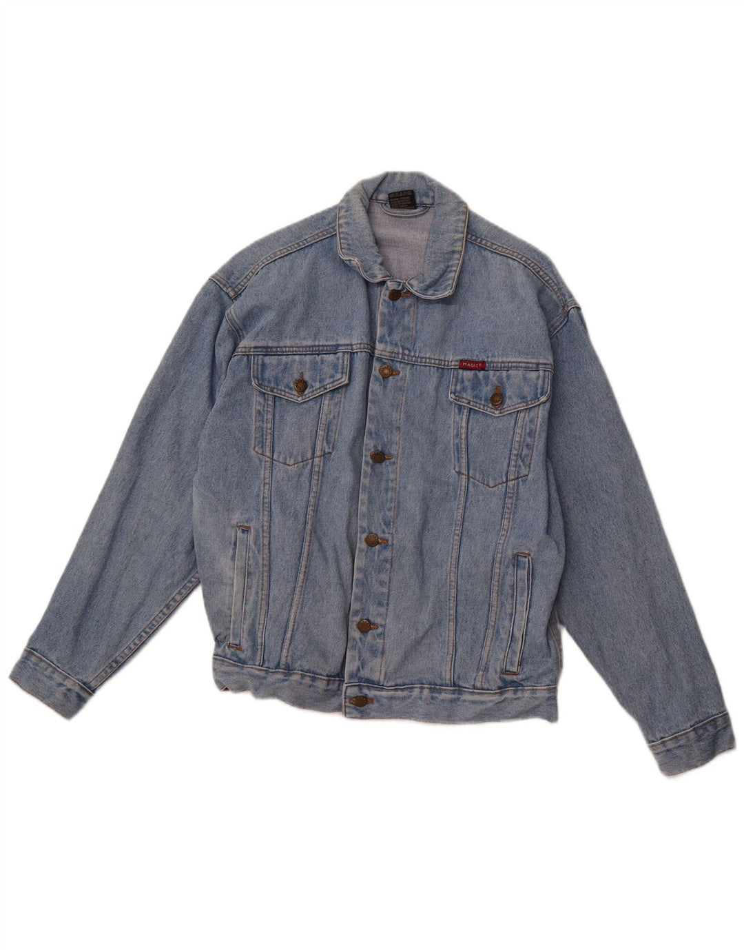 Jaqueta jeans feminina MAGIC VENTURE Reino Unido 16 grande algodão azul