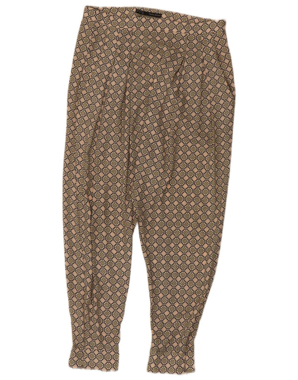 Zara Calça feminina joggers cortada pequena W26 L23 bege floral