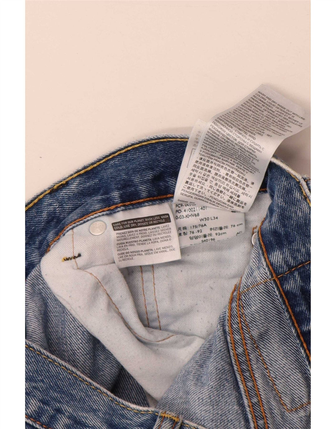 Levi's Masculino 505 Straight Jeans W30 L34 Azul Algodão