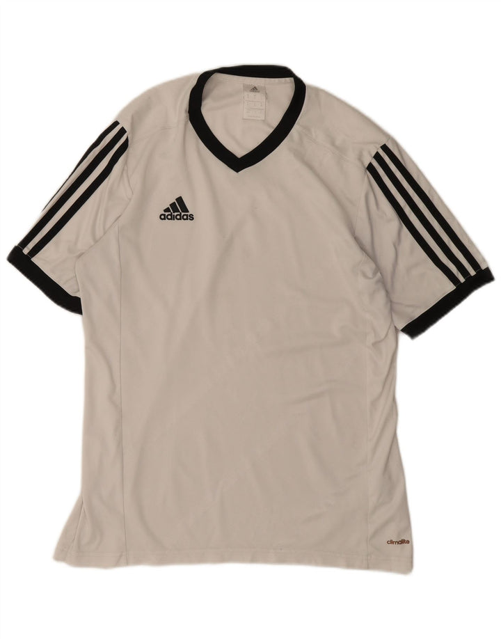 Adidas Mens Camiseta Top Médio Off White Poliéster Esportes