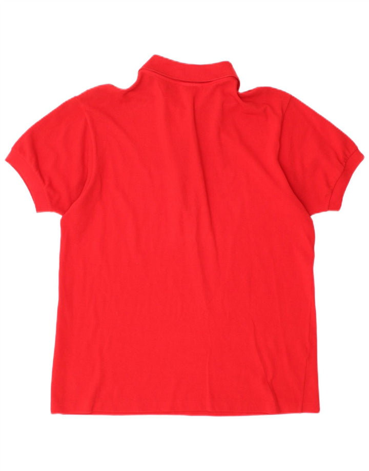 Camisa polo feminina Lacoste tamanho 40 algodão vermelho médio