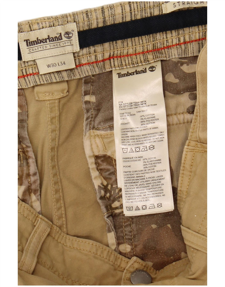 Calça cargo reta masculina TIMBERLAND W30 L34 algodão bege