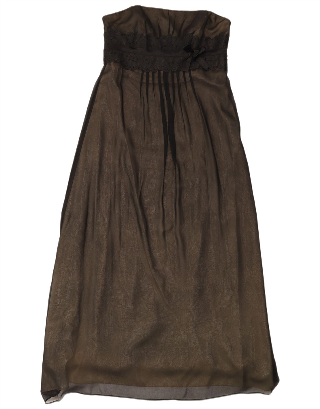 Vestido feminino Monsoon sem alças UK 14 grande seda preta