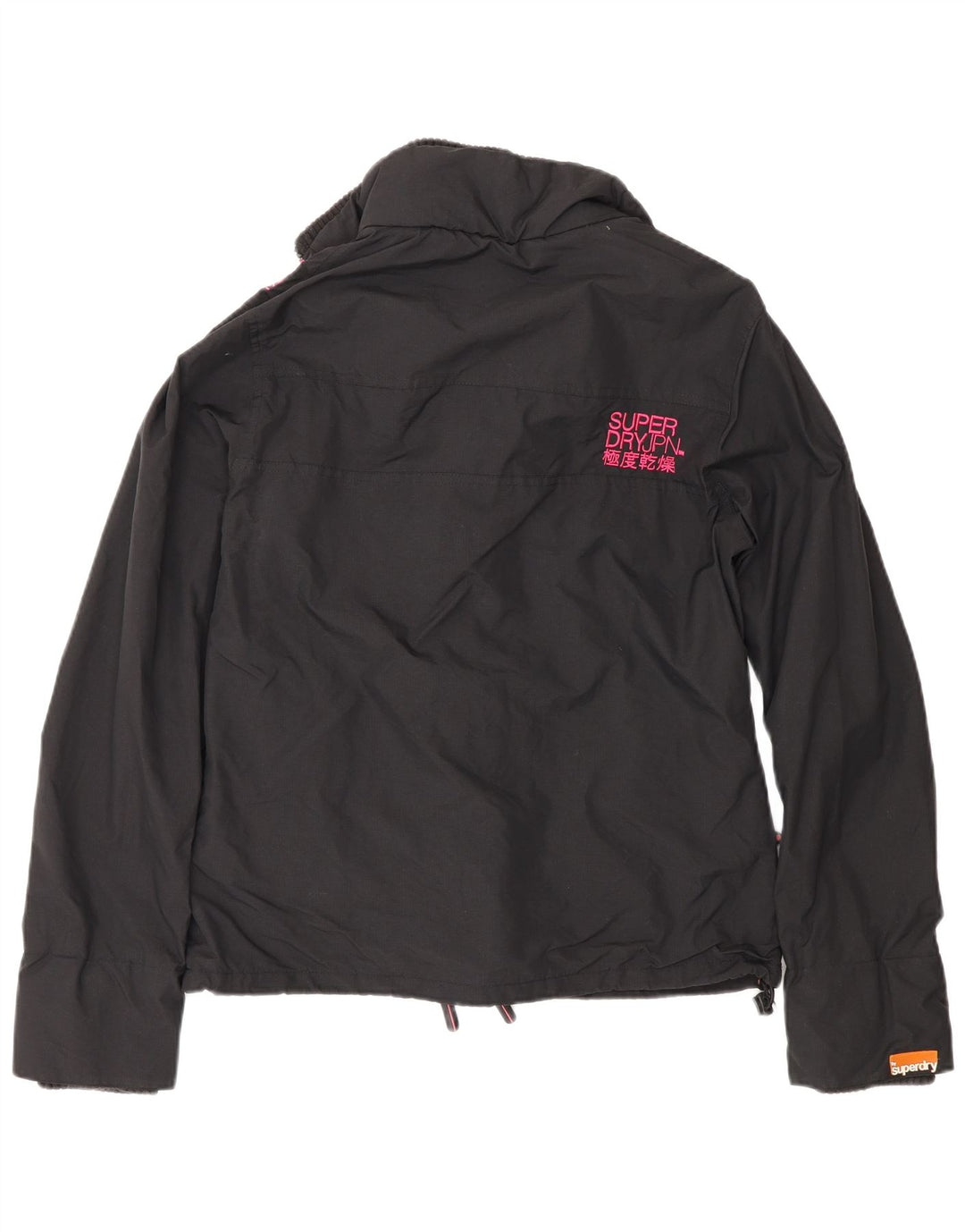 Jaqueta corta-vento feminina Superdry Regular Fit UK 16 grande nylon preto