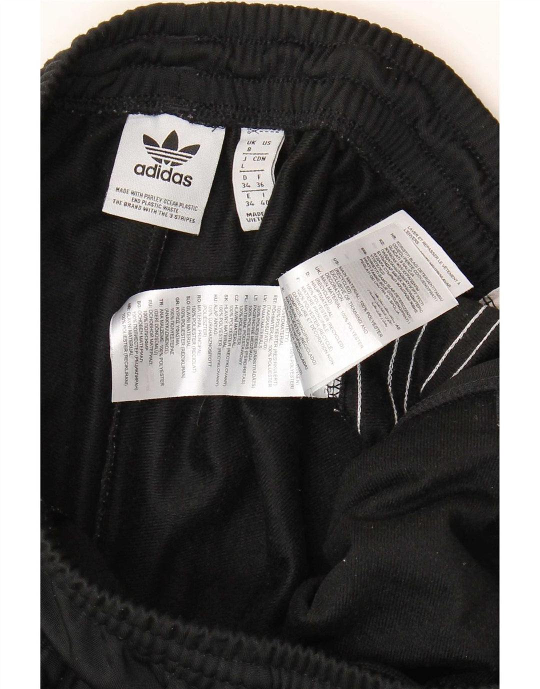 Calças de treino femininas Adidas UK 8 pequenas poliéster preto