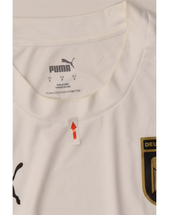 Puma Camiseta Masculina Deutshland Graphic Top Pequeno Poliéster Listrado Branco
