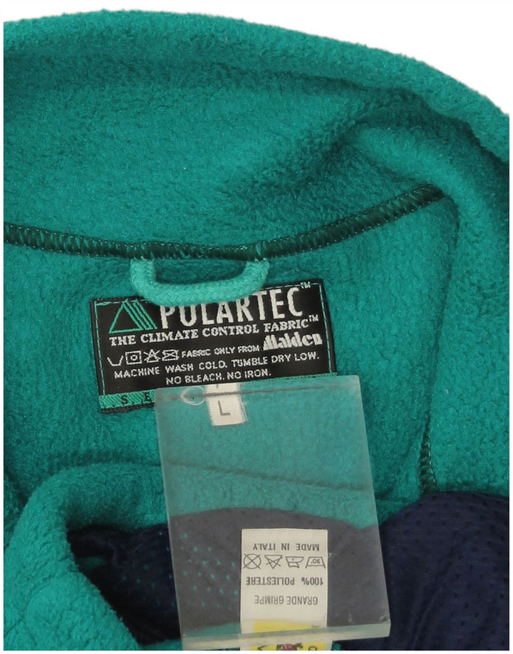 Revestimento de lã masculino vintage grande poliéster geométrico verde Reino Unido 40