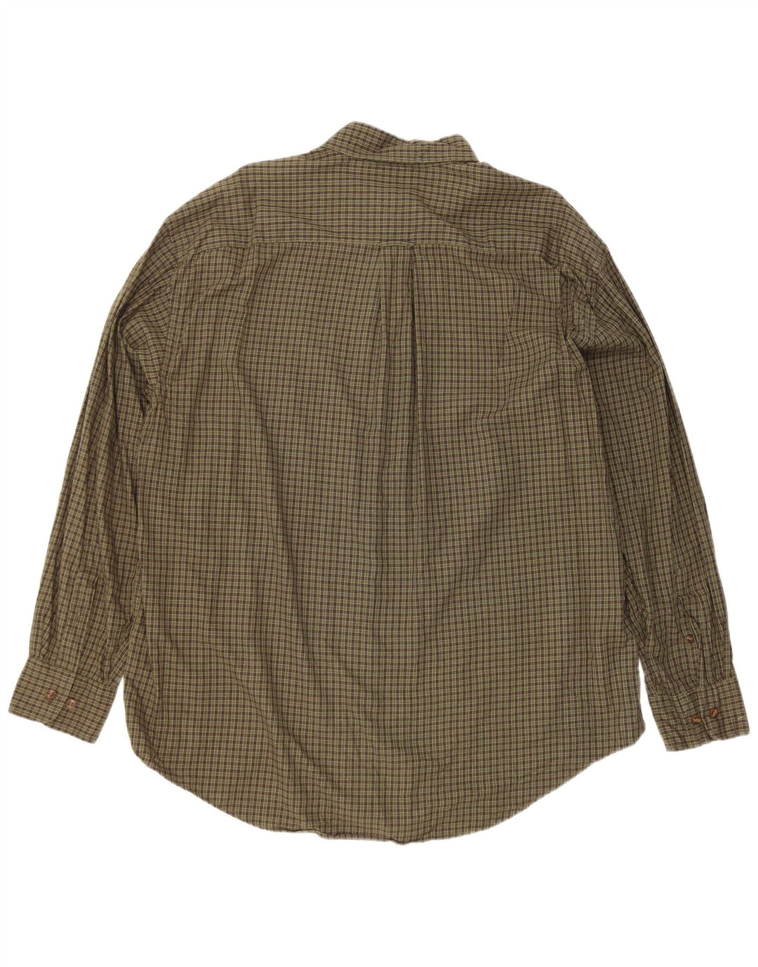 Camisa masculina de flanela Nautica XL cáqui xadrez algodão