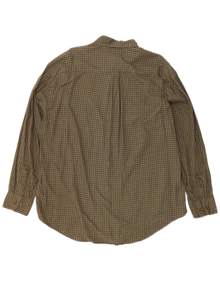 Camisa masculina de flanela Nautica XL cáqui xadrez algodão
