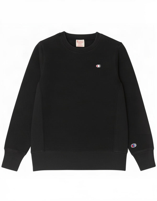 Champion Womens Reverse Weave Sweatshirt Jumper UK 10 Small Black Cotton