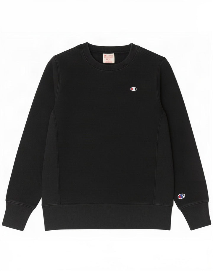 Jumper de moletom feminino Champion Reverse Weave Reino Unido 10 pequeno algodão preto