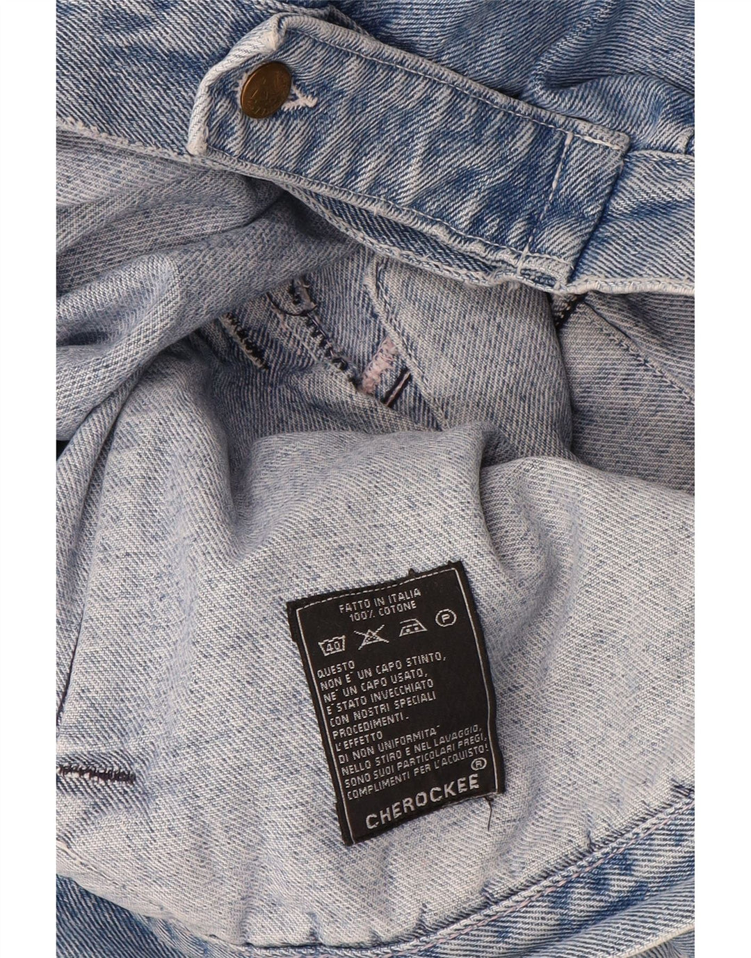 Jaqueta jeans masculina Cherokee UK 40 grande algodão geométrico azul