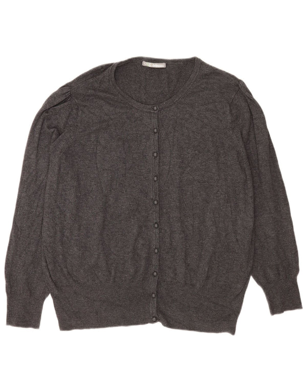 Suéter cardigã feminino Marks & Spencer UK 22 3XL cinza viscose