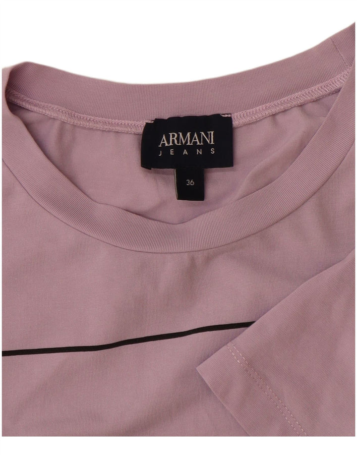 Camiseta feminina ARMANI JEANS com estampa gráfica EU 36 pequena roxa