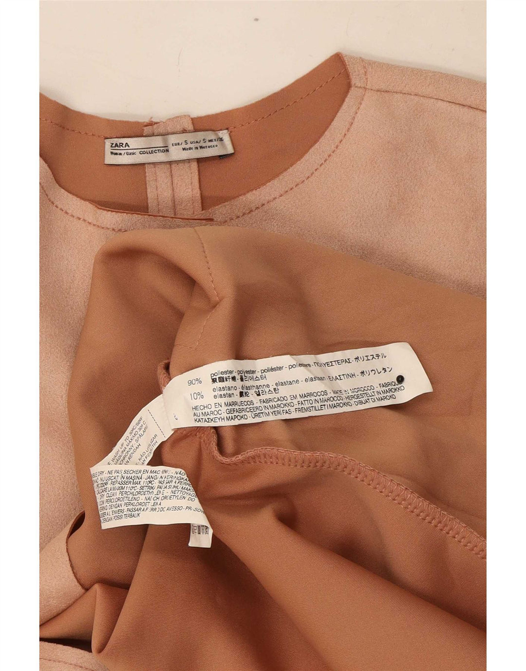 Sobretudo feminino Zara UK 10 pequeno poliéster rosa