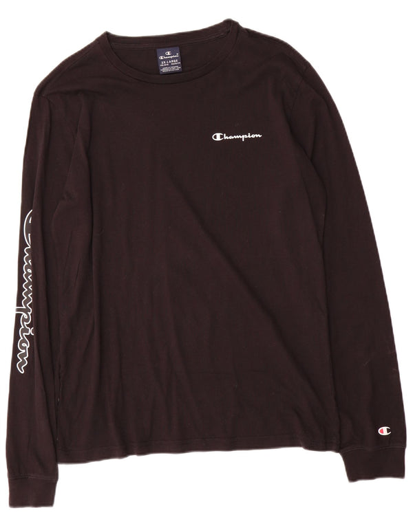 Champion Boys Graphic Top Manga Comprida 15-16 Anos 2XL Preto