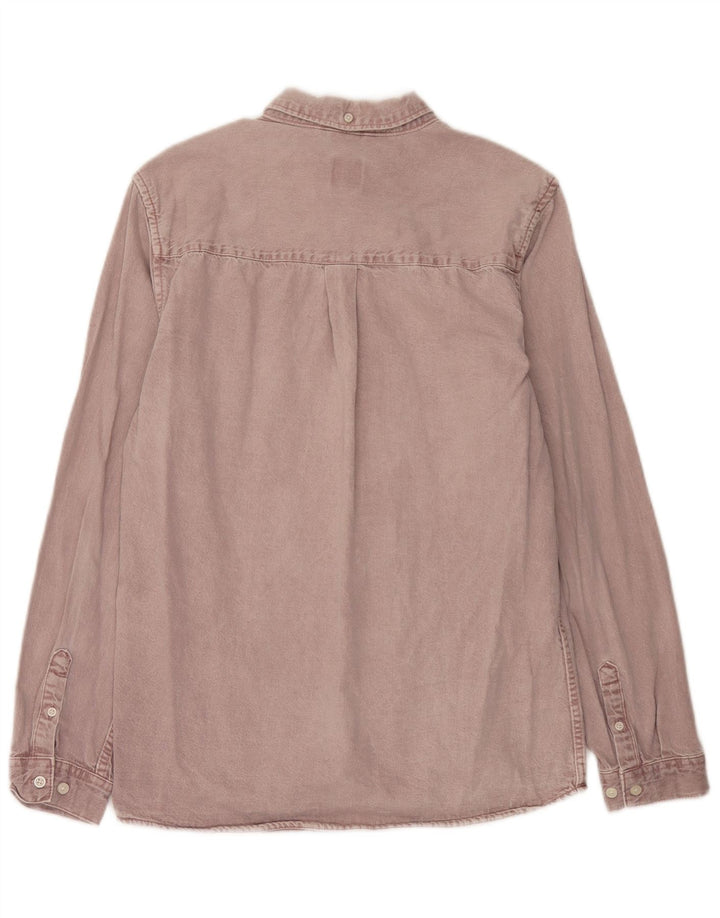 Camisa jeans masculina Zara médio algodão roxo