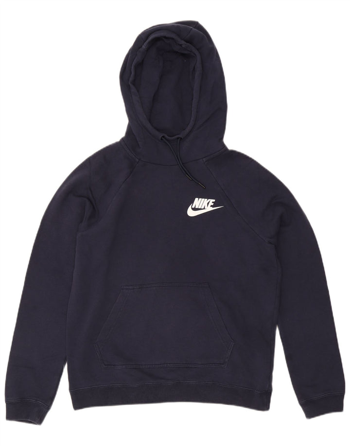 NIKE Mens Hoodie Jumper Pequeno Algodão Azul Marinho