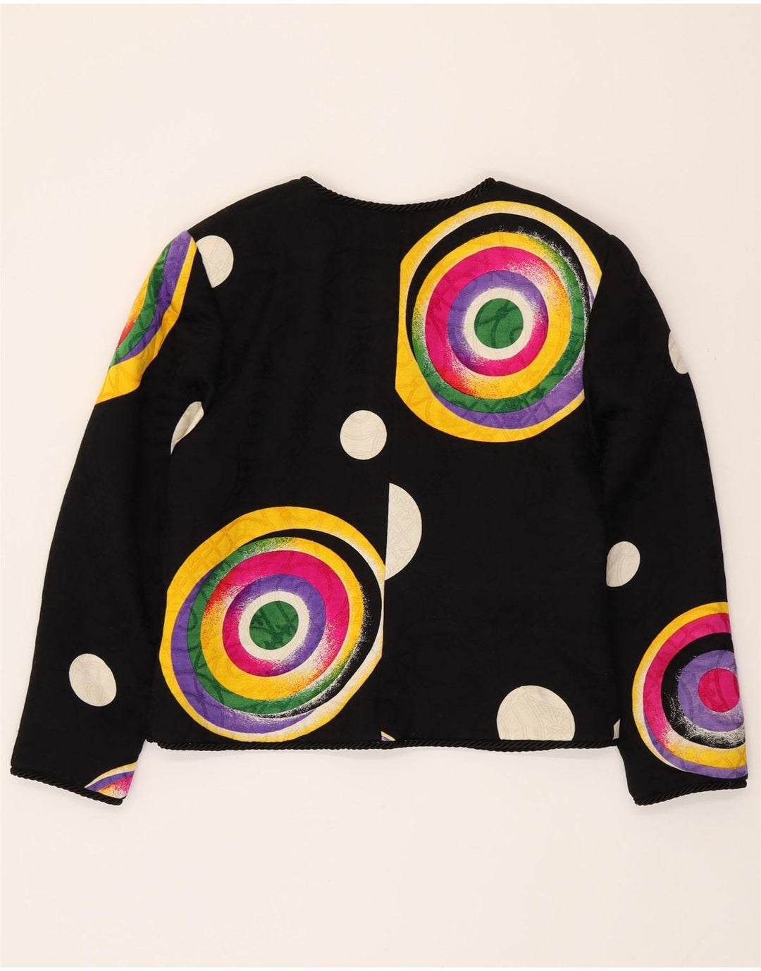 Jaqueta blazer feminina RENZO COUTURE UK 14 lã geométrica preta média